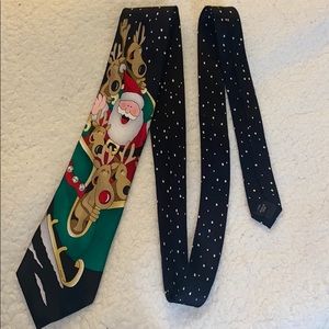 Santa Claus With Reindeer Necktie
